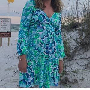 Lilly Pulitzer Blue and Green long Sleeve dress